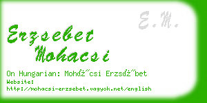 erzsebet mohacsi business card